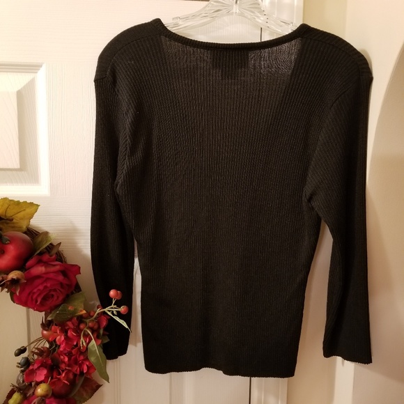 Black Ribbed Cardigan - Picture 2 of 3